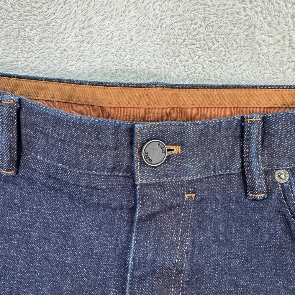 Zegna Recent Roccia Mens 36x25 Short Cashmere Slim Fit Denim Jeans Made in Italy - Picture 5 of 14